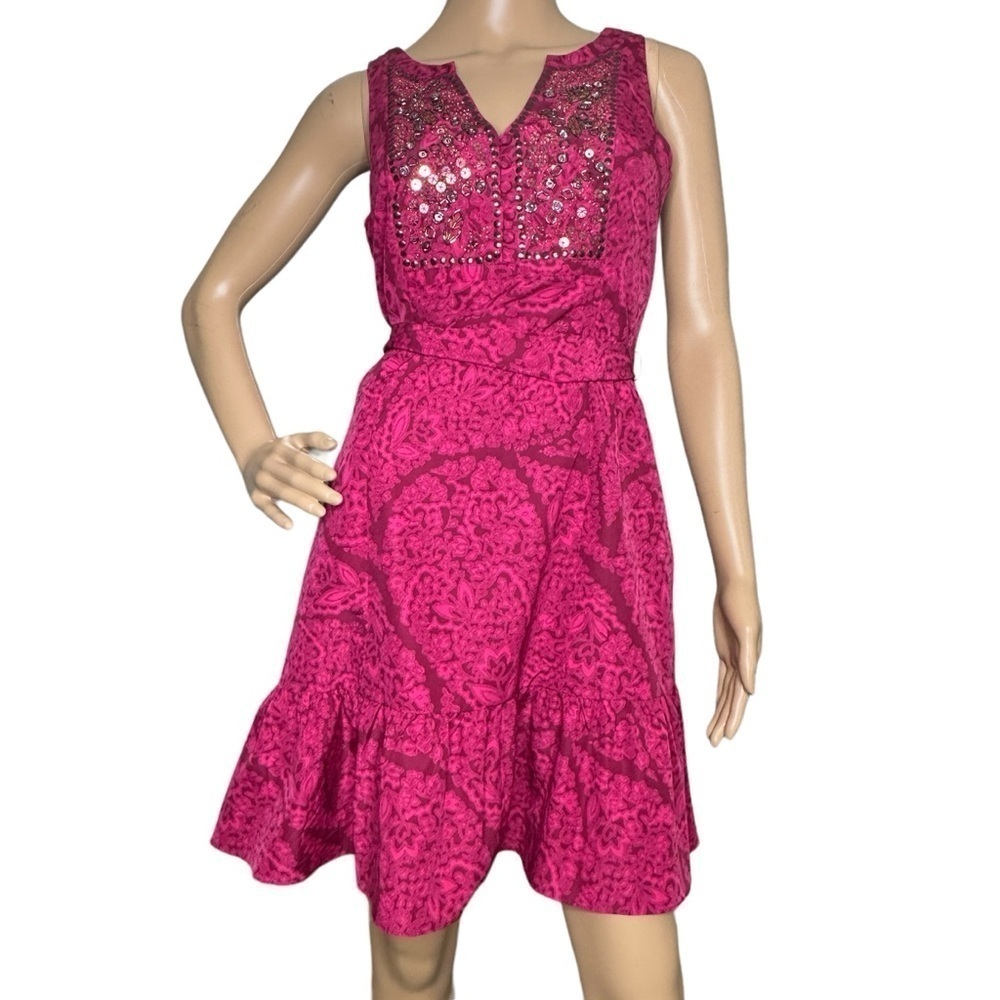 WHBM pink fit & flare sequin dress, XS
